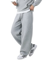 Pantalon de survêtement mi-long pour homme en molleton polyester/coton épais plissé 3D, écologique, anti-plis, avec cordon de serrage, nouveau style printemps