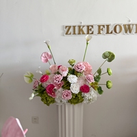 Roses blanches en soie, fausses fleurs roses pour allée, socles verts, bouquet de mariée, arrangements floraux, décorations de table pour événements