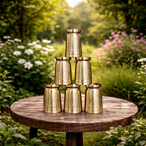 Heavy Quality Indian Traditional Brass Lassi <b>Glass</b> Vintage Embossed Brass Water <b>Tumblers</b> for Home & Restaurant - Product Image 1