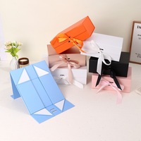 Boîte cadeau rectangulaire pliable à succès avec nœud découpé, emballage cadeau Saint-Valentin, à ouverture à clapet monobloc