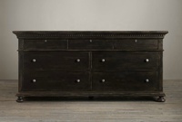 Commode à 7 tiroirs de grande taille en chêne massif, fabriquée à la main en France, pour chambre à coucher et salon