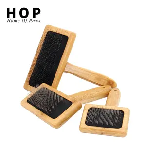 Factory Wholesale Various Size Bamboo Wooden Pet Pin Needle Brush Cat Dog Hair Grooming Slicker Brush LOW MOQ Hot Sale