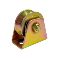 Roue à rouleaux de porte coulissante à Double roulement robuste avec vis à roulement amovible en métal U V Y rainure porte et fenêtres rouleau coulissant