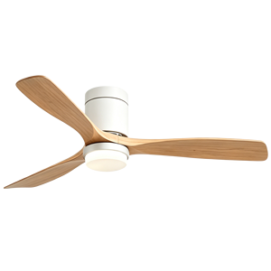 Ventilador de Techo Moderno de Tres Aspas con Acabado de Madera y Luz para Sala de Estar, Dormitorio e Iluminación Residencial Interior - Product Image 3