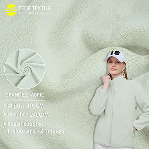 Bán Buôn Hot Bán 100% <span class=keywords><strong>Polyester</strong></span> Cảm Ứng Mềm Mại Dệt Kim Mùa Đông Lông Cừu Vải 94% <span class=keywords><strong>Polyester</strong></span> 6% Spandex Ấm Áo Khoác Tops Cô Gái - Product Image 1