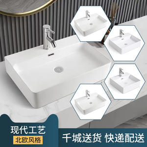 Garrison อ่างเซรามิกทรงสี่เหลี่ยมแบบเรียบง่ายทันสมัยขายตรงจากโรงงานสำหรับบ้านและโรงแรมห้องน้ำระเบียงอ่างล้างหน้า - Product Image 4