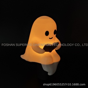Cute Ghost <b>Reading</b> <b>Book</b> Lamp Halloween Night <b>Light</b> Plastic - Product Image 2