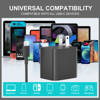 Chargeur USB-C Type-C 60W avec prise US EU UK, charge rapide intelligente pour Nintendo Switch2, iPhone, tablette, ordinateur portable