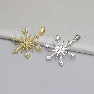 S925 <b>Silver</b> Snowflake Style Pendant 3-Color Optional with 5-6 Multi <b>Beads</b> DIY Accessory Empty Holder Fashion Necklace - Product Image 4