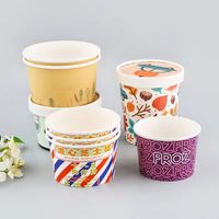 Bol de yaourt de haute qualité pour crème glacée en papier de 16oz en gros avec couvercle en papier et plastique