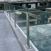 Balustrade moderne sans cadre en aluminium à profil en U avec verre trempé pour villa, hôtel, hôpital, balcon, terrasse, escalier extérieur
