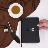 SIDAIXUE A5 Cuaderno de Tapa Dura Negra, Agenda Diaria con Encuadernación Térmica, Bolígrafo y Caja de Regalo Incluidos