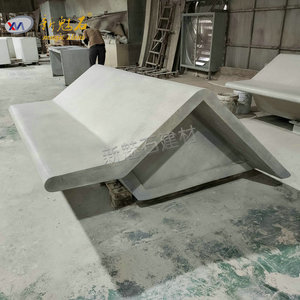 Nuevo Banco de Hormigón GRC Magic Stone, Muebles de Patio Cuadrados para Exteriores UHPCGRC, Color Sólido Personalizable, Pulido en Húmedo - Product Image 2