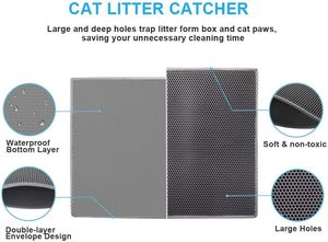 Wholesale Modern <b>Cat</b> Litter <b>Mat</b> & Pet Floor <b>Mat</b> Waterproof EVA & PVC Rubbing Foot Pads with Custom Logo for All Seasons - Product Image 4