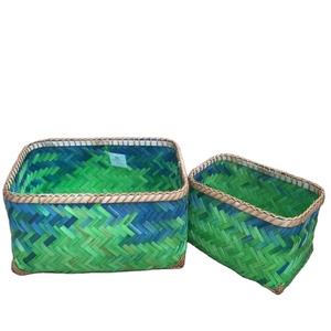 Handcrafted Natural Bamboo Basket Home Organization <b>Storage</b> <b>Box</b> Stylish Woven Container for <b>Small</b> Items and Daily Necessities - Product Image 1