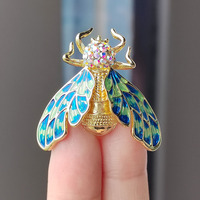 INS Style personnalisé accessoires Corsage abeille broche peinture à l'huile diamant insecte cigale broche