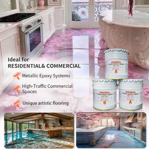 Vernice Epossidica Autolivellante Metallizzata per Pavimenti, Effetto Marmo, Ecologica, Antiscivolo, Resistente all'Usura, Facile da Applicare, Alta Lucentezza - Product Image 3