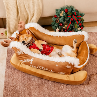 Nouveau Lit pour Chien en Mousse à Mémoire de Forme, Modèle Traîneau de Noël 2026, Moderne, Épais et Chaud pour l'Hiver, pour Animaux de Compagnie
