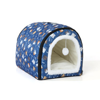 Nichoir et chenil pour chien toutes saisons en peluche, amovible, lavable, imperméable, style villa de luxe, lit pour chien d'extérieur pour l'été et l'hiver