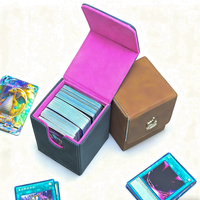 Boîte de rangement pour cartes de jeu en cuir personnalisée avec aimant, design original, pour dés de jeu et jeux de cartes, avec logo métallique