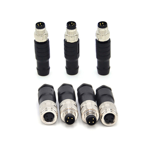 工厂M12焊料塑料直角组装连接器2 3 4 5 6 8 12 17引脚A B D公母PG7 PG9金属连接器 - Product Image 3