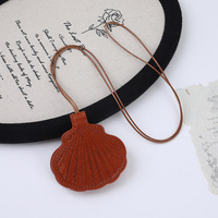 Pendentif Coquillage Océanique, Collier, Pendentif de Sac, Rangement pour Lunettes de Soleil, Style Couple, Cadeau Haut de Gamme, Porte-clés Photo Numérique en Cuir PU
