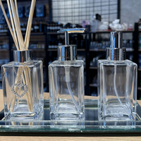 Flacon diffuseur diffuseur bouteille en verre 100ml bouteille diffuseur personnalisée et bouteille de savon plat en verre