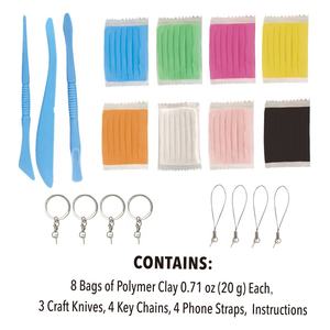 Abalorios de <span class=keywords><strong>arcilla</strong></span> polimérica para <span class=keywords><strong>hornear</strong></span>, kit artesanal de <span class=keywords><strong>arcilla</strong></span> polimérica para <span class=keywords><strong>hornear</strong></span>, llaveros colgantes - Product Image 2