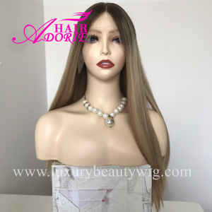 LB100 Garantía Kosher Peluca Fábrica China Virgen Europea Cabello humano crudo Rubio Swiss Lace Front Peluca judía - Product Image 2