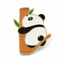 Kustomisasi lencana Panda logam, kustomisasi lencana logo, kustomisasi bros kreatif sesuai selera berdasarkan gambar