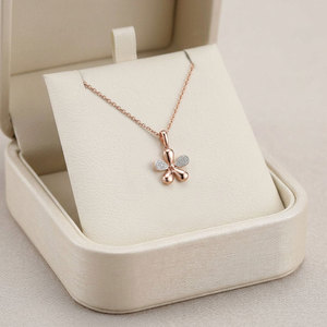 Most Popular Wholesale Manufacturer Export Flower Shape Jewelry 18K Solid Rose Gold Real Natural Diamonds Pendant <b>Necklace</b> - Product Image 4