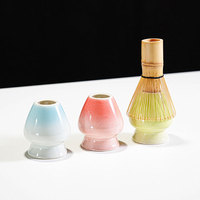 Ensemble de préparation de matcha cérémoniel écologique professionnel avec bol en céramique coloré personnalisable
