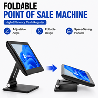 Máquina de Punto de Venta con Pantalla Táctil de 15.6 Pulgadas, Soporte Plegable, Sistema POS, Windows Android, Máquina de Caja Registradora para Minoristas, Caja Registradora de Escritorio