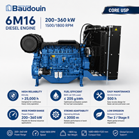 Moteur diesel industriel en ligne à 6 cylindres SCDC Baudouin série 6M16G, 200-360 kW, 1500/1800 tr/min, avec vilebrequin durable pour groupe électrogène