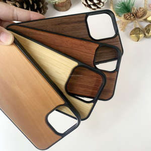 Étuis en <span class=keywords><strong>bois</strong></span> gravés en gros, bambou, noyer, cerisier, érable, rose, <span class=keywords><strong>cadre</strong></span> en TPU, étui en <span class=keywords><strong>bois</strong></span> de luxe pour iPhone 17 Pro Max, coque Ka - Product Image 3