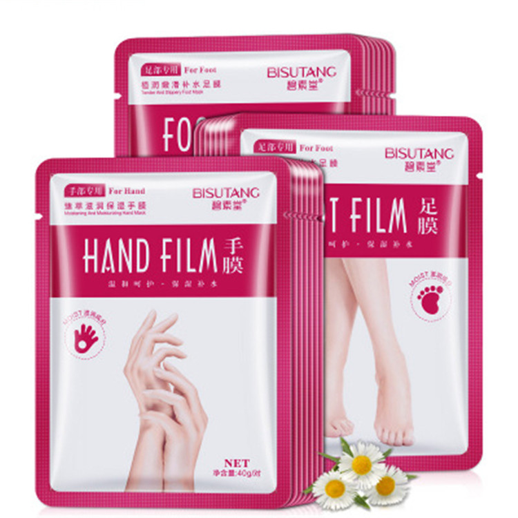 Оптовая продажа, Корейская одноразовая OEM Антивозрастная маска для ног, Отбеливающая увлажняющая листовая маска для рук, перчатки