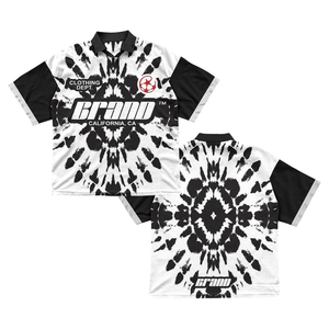 Konsept yüksek kaliteli süblimasyon klasik amerikan örgü Streetwear şerit kırpılmış Polo Retro Jersey - Product Image 3