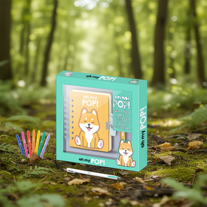 Oh My Pop Shiba-Pack of <b>A5</b> <b>Diary</b> + 6-Coloured Pen, Multicolour - Product Image 3