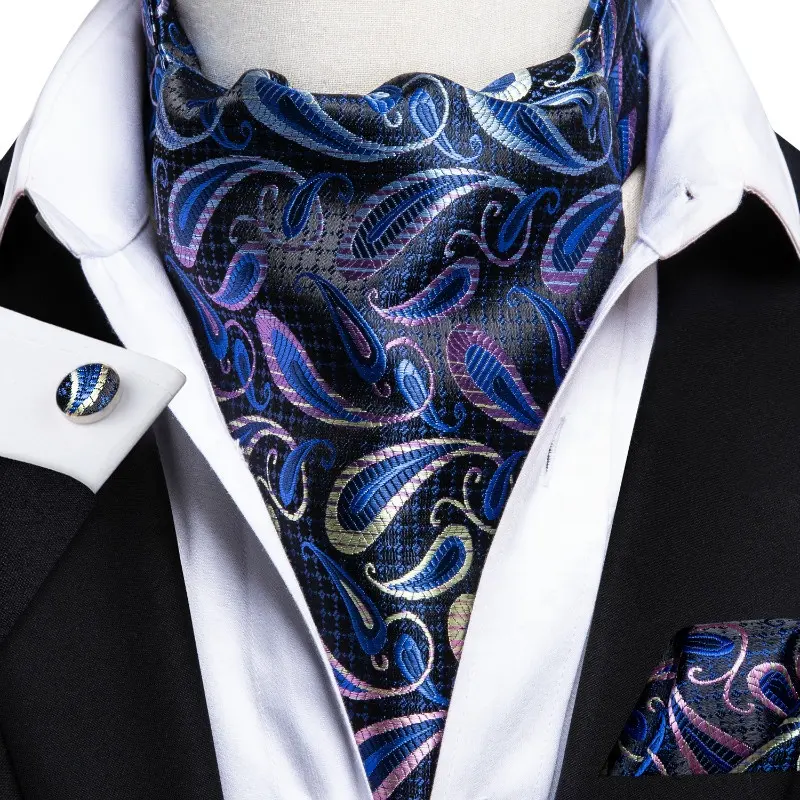 Nouveau Design Fleurs Paisley Royal <span class=keywords><strong>Ascot</strong></span> Cravate Mouchoir Boutons De Manchette pour Hommes