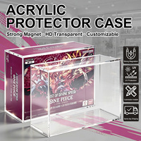 Boîte de présentation en acrylique de 5 mm pour boîte de boosters One Piece, protection UV, anti-poussière, boîte de protection pour cartes à collectionner
