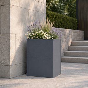 Jardinière carrée haute <span class=keywords><strong>en</strong></span> acier galvanisé, résistante aux intempéries, pour fleurs et légumes - Product Image 1