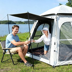 Family Camping <b>Tent</b> Quick Automatic Opening One Bedroom 210D Oxford Waterproof 1000-1500mm Four-Season <b>Glamping</b> Large Space - Product Image 5