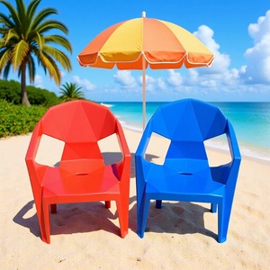 <b>Plastic</b> Shell Chair 80cm High Outdoor Garden Chair White Contemporary Design Adult Use - Product Image 2