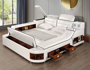KEHUI telaio singolo letto intelligente <span class=keywords><strong>per</strong></span> Multi-Tech <span class=keywords><strong>testiere</strong></span> letto intelligente con lato pieghevole funzionale in pelle moderna letto intelligente - Product Image 2