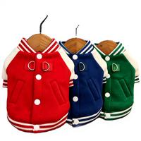 Uniforme de baseball coréen pour chien, veste d'hiver en polaire, rembourrée en coton, en fibre acrylique, à rayures, décontractée, pour Teddy, Schnauzer, vêtements d'extérieur pour chiens