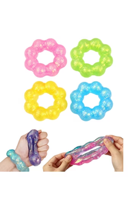 Bracelets anti-stress en forme de fleur, colorés et scintillants en TPE, jouets pour enfants unisexes de 5 à 7 ans - Product Image 6