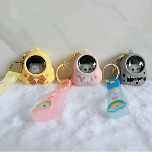 Astronaut <b>Cat</b> <b>Backpack</b> Light Up Keychain Pendant Gift For Kids School Accessories Cartoon Plastic Charm - Product Image 4