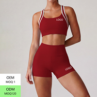 Ensemble de yoga 2 pièces pour femme, grande taille, mode hiver, soutien-gorge de sport et short de cyclisme, taille haute élastique, extensible, en nylon/spandex