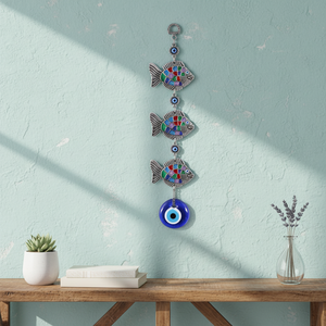 Colgante de pared de pez de 3 colores, decoración con cuentas de cristal hechas a mano, de Turquía - Product Image 5