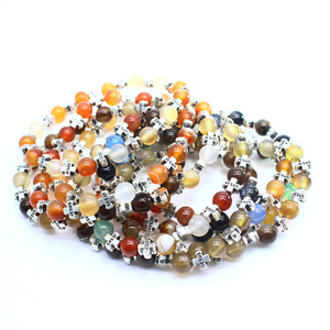 Bracelet en pierre naturelle perlée, design croix, cordon élastique, bijoux de mode, cadeau - Product Image 2